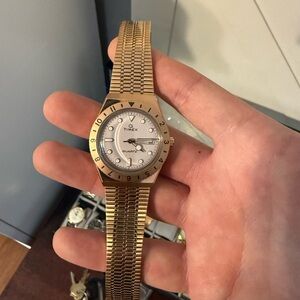 Timex Q Re-issue rose gold 36mm watch